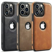 Casus Logo View Classic Slim Leather Case for Apple iPhone 14 Pro Max - Brown
