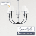 thumbnail image 5 of Prominence Home Billet Matte Black 5-Light Chandelier with Fabric Shades, 5 of 14