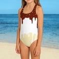 thumbnail image 2 of RMGVDSD Summer Ice Cream Print Girls Swimsuit One Piece Bathing Suits Criss Cross Back Girl Beach Swimwear Kids Fashion Swimsuits 11-12 Years, 2 of 5
