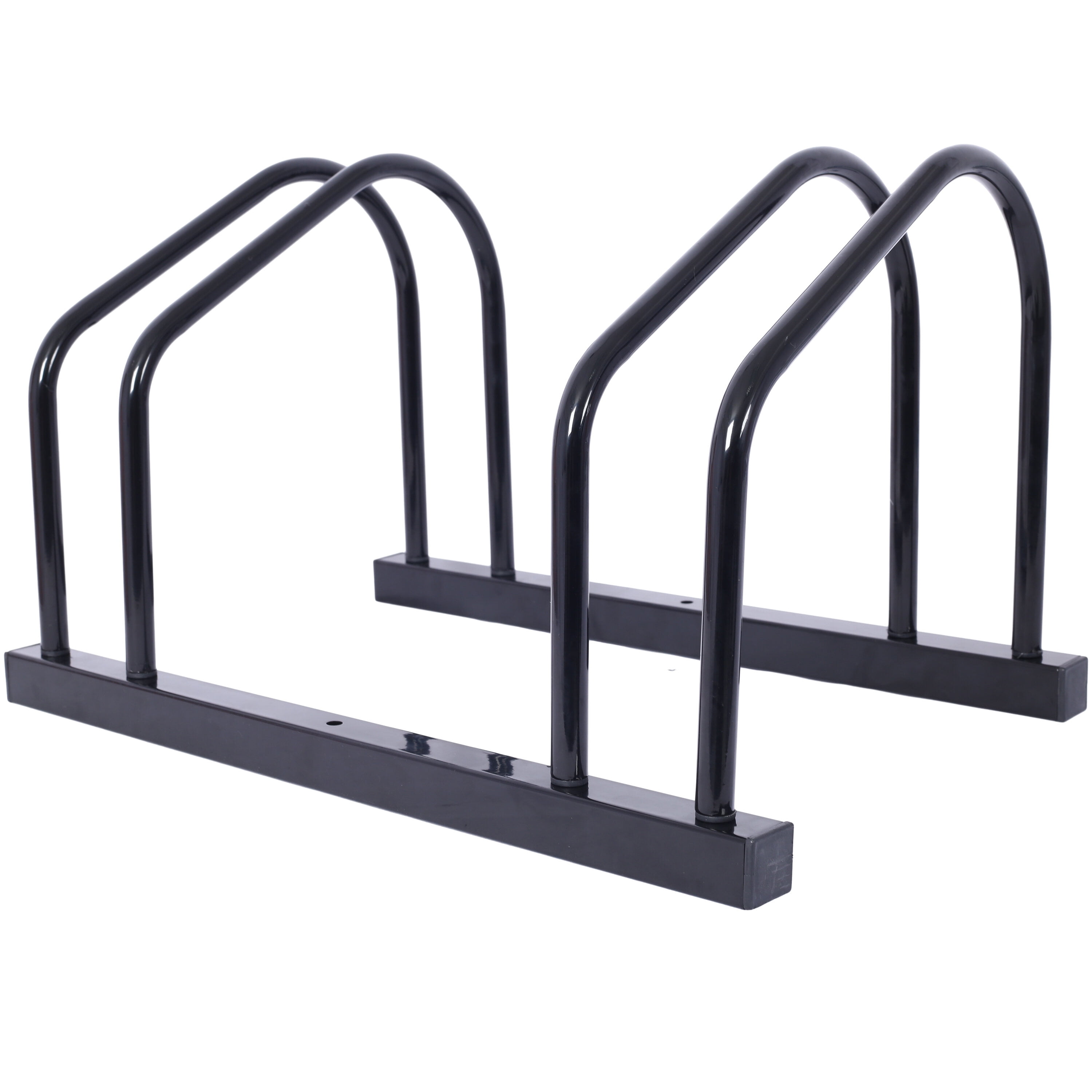, 2 Bikes Floor Bike Stand, Bike Parking Rack Garage Bike Storage Stand Indoor/Outdoor 22-28" Wheel Stand, Max. Tire Width 2.15",black painted, Black ,Steel ,