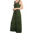 thumbnail image 4 of Sakkas Stella Long Tank Top Adjustable Caftan Corset Dress With Embroidery - Green - L/XL, 4 of 4