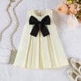 thumbnail image 2 of Adeawade Sundress For Girls 12-18 Months Round Neck Toddler Sleeveless Bowknot Embroider Dresses Party Dance Dress Leisure Clothes Beige, 2 of 6