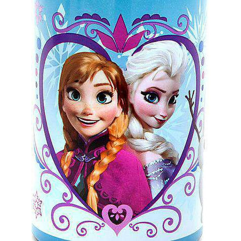 Disney Frozen Aluminum Water Bottle (Pink Flower Top) 