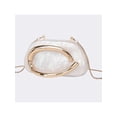 thumbnail image 3 of Women's White Clutch Purse with Gold Ring Handle Fashion Evening Handbag, 3 of 9