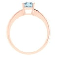 thumbnail image 4 of 1 ctw Solitaire Anniversary Ring for Women | Radiant Cut Natural Aquamarine | Hyperallergenic Solid 14K Rose Gold, 4 of 5