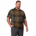 thumbnail image 6 of Domzest Men's Big and Tall Polo Shirts Short Sleeve Moisture Wicking Plus Size T Shirts Quick Dry Collared Plaid Golf Shirt Brown 6XL, 6 of 6