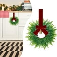 thumbnail image 2 of Gnwei Christmas Kitchen Cabinet Wreaths with Velvet Ribbon Bell Mini Christmas Hanging Cabinet Doors Wreath Decorative for Farmhouse Kitchen Window Holiday, 2 of 8