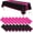 Black and Hot Pink, variant on 24 Pack White Silver Dot Disposable Plastic Tablecloth & Silver Satin Table Runner Set, Table Decor Supplies for Wedding, Birthday, Christmas & New Year Party