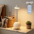 thumbnail image 3 of Remote Controll LED Night Light for Nightstand - Small Bedside Lamp for Bedroom Living Room Night Stands, Desk Lamp for Small Spaces,LED Bulbs, Gifts (White), 3 of 8