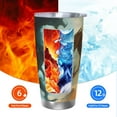 thumbnail image 6 of Goofa Red And Blue Flame Wave Dragon for 20 oz Skinny Tumbler Stainless Steel Coffee Mug Slim Vacuum Insulated Travel Cup Car Cup-Straw Three-piece Set, 6 of 8