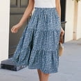 thumbnail image 2 of XIAOCHA Smocked High-Waisted Drawstring Floral Tiered Skirt for Women Flowy Casual Boho-Inspired Everyday Summer Midi Skirt, 2 of 5