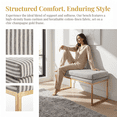 thumbnail image 4 of Snugway Striped Upholstered Bench with Gold Metal Frame, for Bedroom, Cloakroom, Entryway, 4 of 7