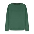 thumbnail image 5 of Oversized Sweatshirt For Women Loose Fit Pullover Tops Crewneck Fall Outfits Winter Clothes 2026 Long Sleeve Fleece Lined Pullover Tops Dark Green S, 5 of 6