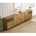 thumbnail image 3 of WAMPAT Sideboards Buffet Cabinet, 4-in-1 Wood Wide Credenza Storage Cabinet with 6 Doors and 2 Drawers, Modern Kitchen Coffee Bar Table with Storage Shelves for Living Room Dining Room, Oak Brown, 3 of 8