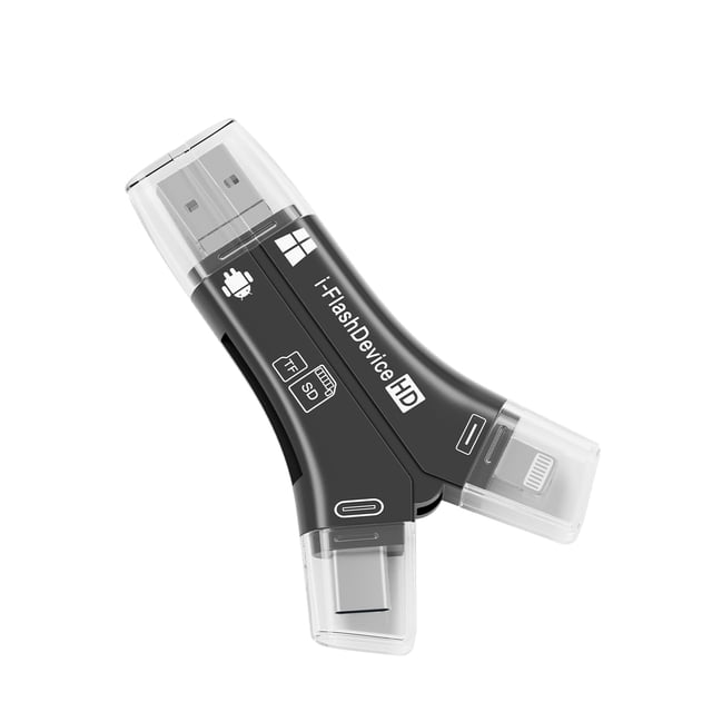 Lector de tarjetas SD TF 4 en 1 ZOOOT para iPhone USB-C Lightning