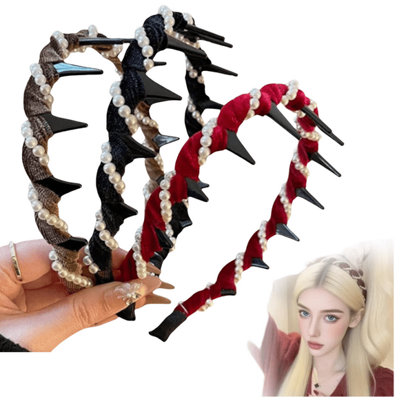 3 Pack Vintage High Cranium Artificial Pearl Hairband, Elegant Pearl Headbands For Women Girls, Decorative Hair Bands Fashion Hair Accessories Gifts (One Size)