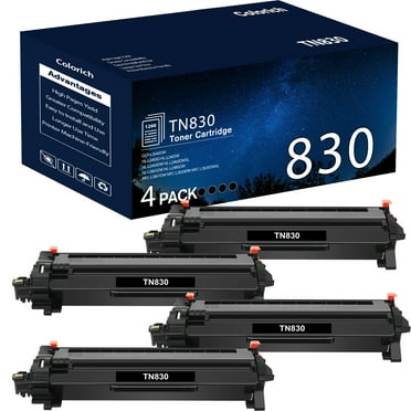 TN830XL Toner Cartridge High Yield  TN830 Compatible for Brother TN830XL TN830 TN-830 DCP-L2640DW HL-L2460DW HL-L2405W MFC-L2820DW HL-L2400D L2405W L2480DW MFC-L2820DWXL Printer Ink (Black, 4-Pack)