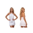 thumbnail image 3 of LMLYSoH Women's Satin Skirt Outfits Sleeveless Halter Neck Lace Trim Tank Tops Mini A-line Skirt Set, 3 of 9