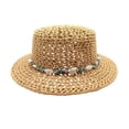 thumbnail image 4 of Women Beach Hat Khak Wide Brim Sun Straw Hats for Women Sun Hat Mens UPF 50+ Protection Floppy Foldable Summer Hats, 4 of 5