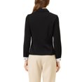 thumbnail image 3 of INSPIRE CHIC Women's Point Collared Button Up Long Sleeve Office Business Casual Shirt Black L, 3 of 5
