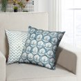 thumbnail image 6 of 18 x 18 Square Cotton Accent Throw Pillow, Floral and Chevron Patterns, Set of 2, White, Blue- Saltoro Sherpi, 6 of 7