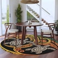 thumbnail image 3 of Round Rug 6Ft Washable Non-Slip, Polynesia Texture Circle Area Rugs for Living Room Bedroom, Abstract Traditional Tribe Sea Turtle Indoor Floor Mats Carpet Runner for Home Decor Aesthetic, 3 of 8
