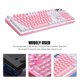 thumbnail image 4 of Teclado para juegos con cable, ergonómico, con sensación mecánica, para oficina, color rosa ABS, 4 of 6