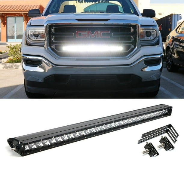 Ijdmtoy 30 150w High Power Cree Led Light Bar With Hidden Behind Grille Mounting Bracket Relay Wire Switch Kit For 2014 18 Gmc Sierra 1500 2500 3500 Hd Walmart Walmart 