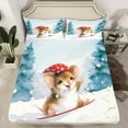 thumbnail image 2 of Homewish Kawaii Guinea Pig Twin Sheet Sets, Winter Christmas Hamster Twin Fitted Sheet, Cartoon Animal Flat Sheet, Breathable Home Decor, 3 Pieces, 2 of 7