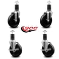 thumbnail image 2 of 5 Inch Phenolic Wheel Swivel 1-5/8 Inch Expanding Stem Caster Set 2 Brakes SCC, 2 of 2