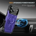 thumbnail image 5 of Designed for iPhone 17 Pro Max Armor Case with Camera Cover Stand, Shockproof Protection, Support Magnetic Wireless Charger Rugged Cover for iPhone 17 Pro Max, Support Car Magnetic Holder - Purple, 5 of 7