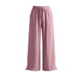 thumbnail image 7 of Lmueinov Women's 100% Cotton Jogger Pants Elastic High Waist Adjustable D string Casual Loose Lantern Pants with Pockets, S-XXL, 7 of 7