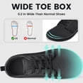 thumbnail image 3 of vibdiv Women's Barefoot Walking Wide Toe Box Zero Drop Minimalist Sneakers Non Slip Breathable Comfortable Lightweight Walking Shoes All Black Size 6, 3 of 7