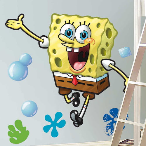 4 Sheets Details about  / Spongebob Squarepants Removable /& Reusable Room Appliques Stickers