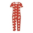 thumbnail image 4 of Censtreet Christmas Women's Pajama Set Short Sleeve Shirt and Capri Pants Sleepwear Pjs Sets with Pockets Multiple choices for families, 4 of 5