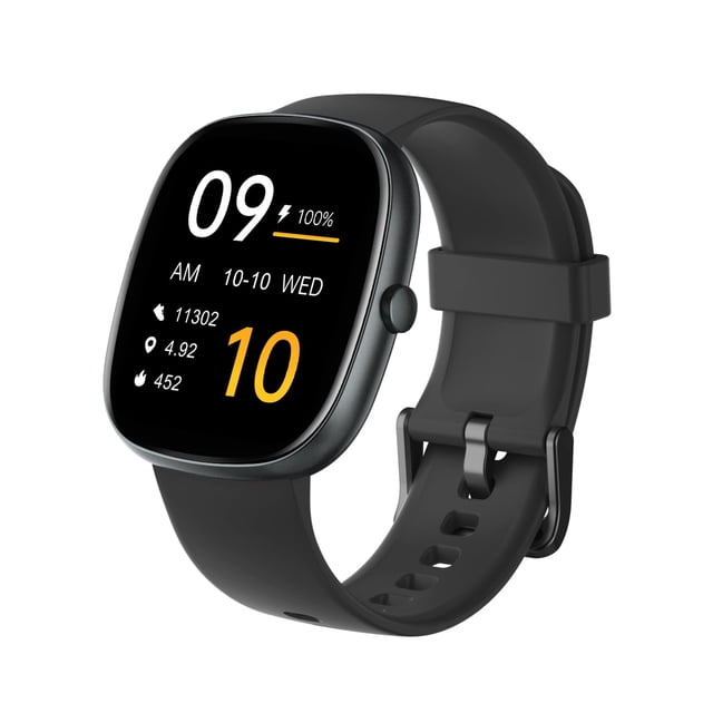 Reloj inteligente HUAKUA D3 con pantalla HD de 1,85 pulgadas para mujeres y hombres, color negro