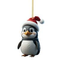 Cartoon Christmas Penguin Pendant - Car Hanging Ornament with Tree Hook for Home Decoration, Xmas Tree Decor, and Window Wall Hanging Decorations