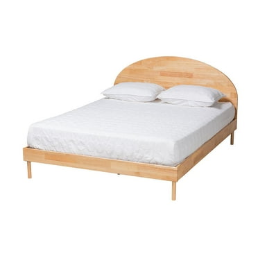 Baxton Studio Denton Natural Brown Finished Wood Queen Size Platform Bed