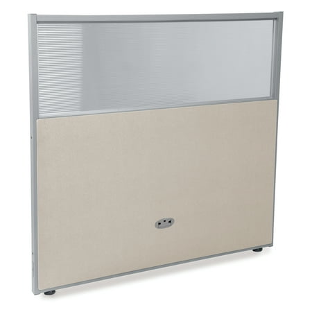 OFM RiZe Series Model PG4748 47" x 48" Vinyl Panel with Polycarbonate, Beige with Gray Frame