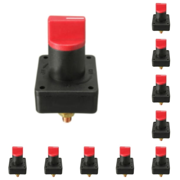 Scienceny Red Kill Switch Desconexión de la batería: buen rendimiento de seguridad Larga vida útil Aislador de la Desconexión negro rojo 10piezas