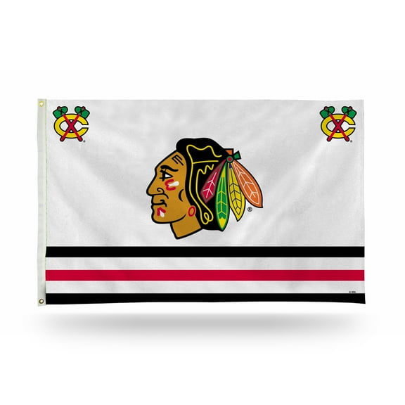 Chicago Hockey Black Hawks 3X5 Indoor Outdoor Banner Flag with grommets for hanging