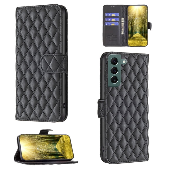 K-Lion for Samsung Galaxy S22 Plus 5G Wallet case, Women Elegant Style Folio PU Leather Credit Card Pocket with Kickstand Magnetic Closure Case For Samsung Galaxy S22 Plus,Black