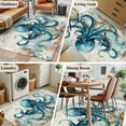 thumbnail image 6 of Teal Octopus Coastal Area Rugs 2.7x5 for Living Room, Summer Beach Vintage Nautical Non Slip Washable Rug Runner, Low Pile Indoor Floor Carpet Mat Bathroom Rugs for Bedroom, Kids Room, 6 of 9