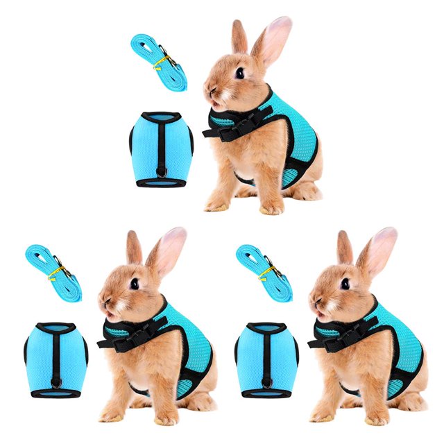 Methold Arnés con correa para conejo, chaleco para hámster, accesorios para exteriores, equipo para conejos, suministros transpirables de Type1
