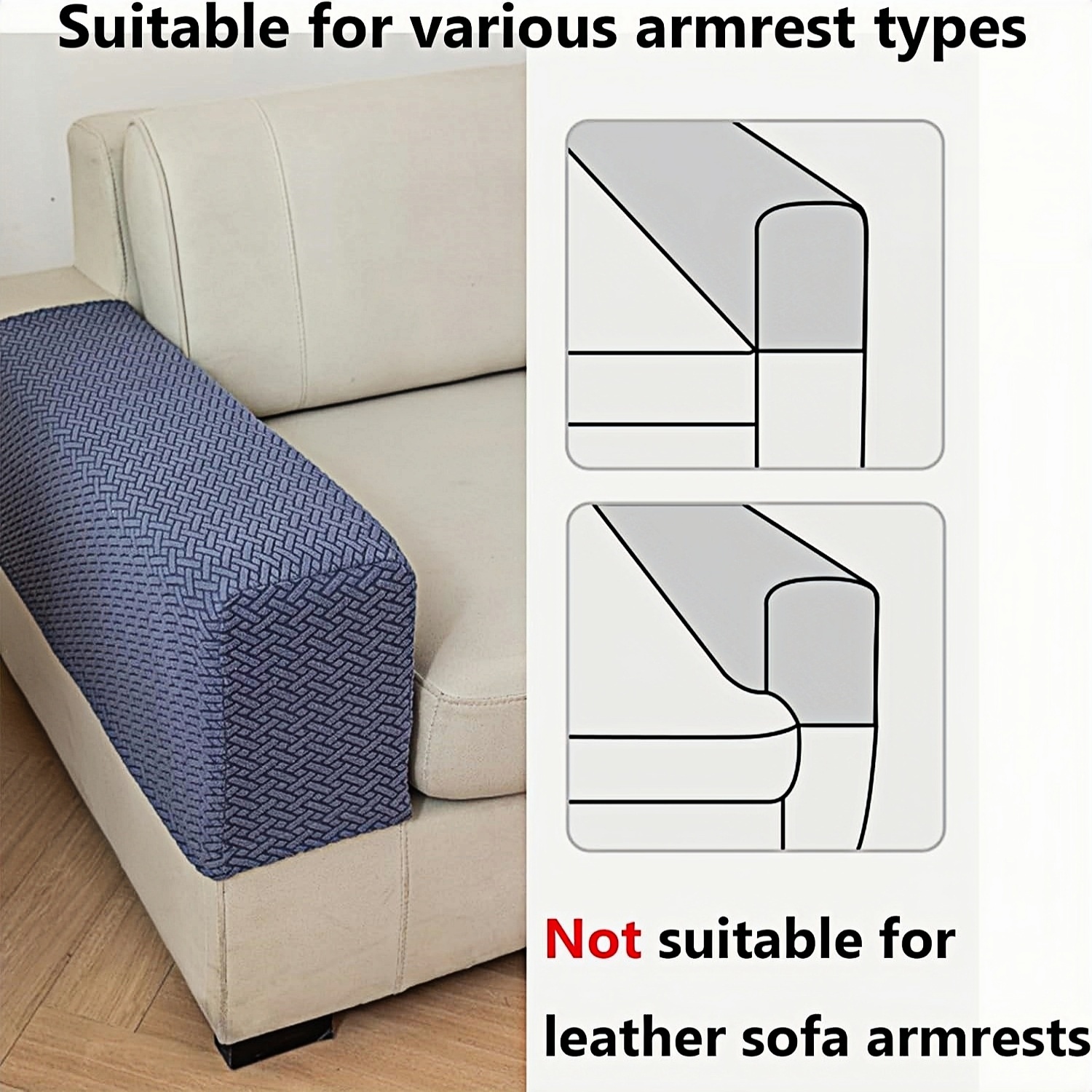 Large Sofa Arm Covers Recliner Couch Armrest Covers Chair Arm Covers, Wear & Tear Protection (Beige,2 Pack )