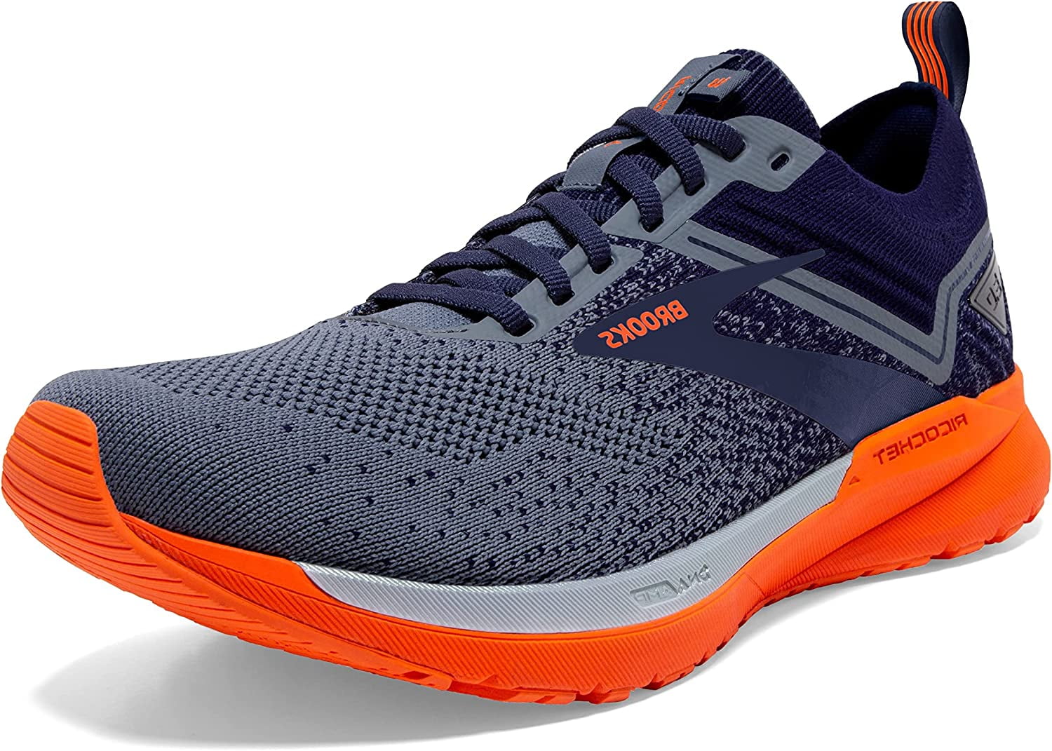 Men's Brooks Ricochet 3 Navy/Grey/Scarlet 9.5 D
