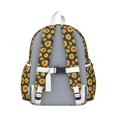 thumbnail image 3 of Black Sunflower Backpack for School,Cute School Bag,Schoolbag with Adjustable Shoulder Straps & Padded Back,13.4"x11"x4.7", 3 of 6