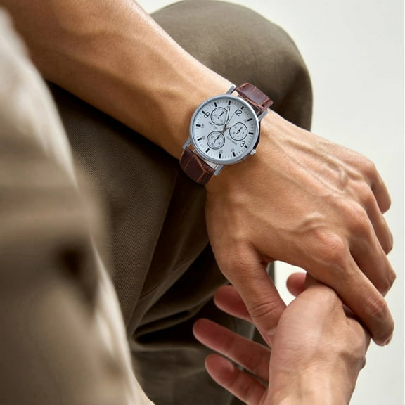 Musatteng ? Men's Quartz Watch With Blue Glass Stylish Leather Strap Watch For Him Band Watch for Teenager Womens Stainless Steel Watch College Football Women Dress Watch Style Watch Ga2100 1-a-1 for