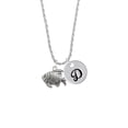 thumbnail image 2 of Delight Jewelry Silvertone Antiqued Fish Silvertone Script Initial Disc - D - Charm Necklace, 20"+3", 2 of 4