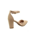 thumbnail image 2 of Songful-6 Women's Pointed Toe Ankle Strap Buckle Chunky High Heels Sandals Shoes ( Taupe, 7.5 ), 2 of 2